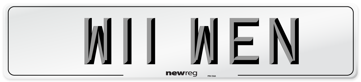 W11 WEN Number Plate from New Reg